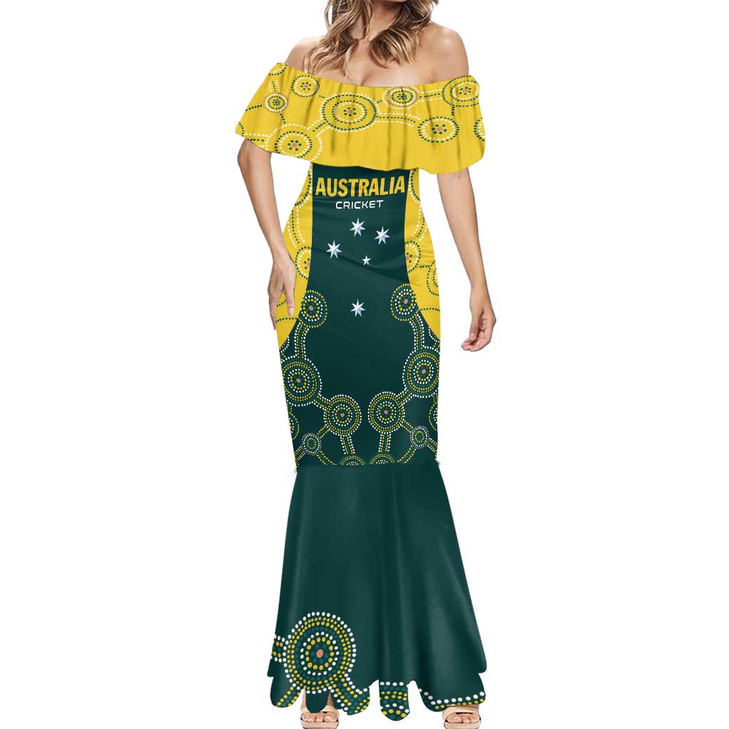 Custom Australia Cricket Mermaid Dress Aussies Champions - Wonder Print Shop