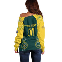 Custom Australia Cricket Off Shoulder Sweater Aussies Champions - Wonder Print Shop