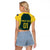 Custom Australia Cricket Raglan Cropped T Shirt Aussies Champions - Wonder Print Shop