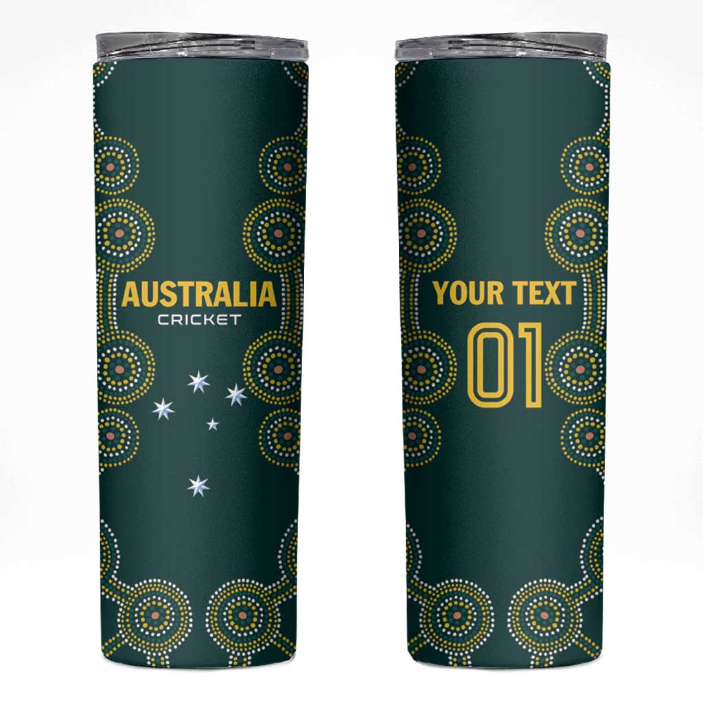 Custom Australia Cricket Skinny Tumbler Aussies Champions - Wonder Print Shop