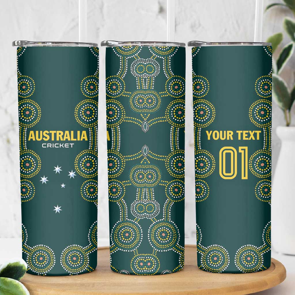 Custom Australia Cricket Skinny Tumbler Aussies Champions - Wonder Print Shop