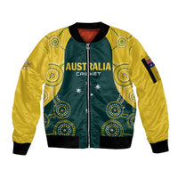 Custom Australia Cricket Sleeve Zip Bomber Jacket Aussies Champions - Wonder Print Shop