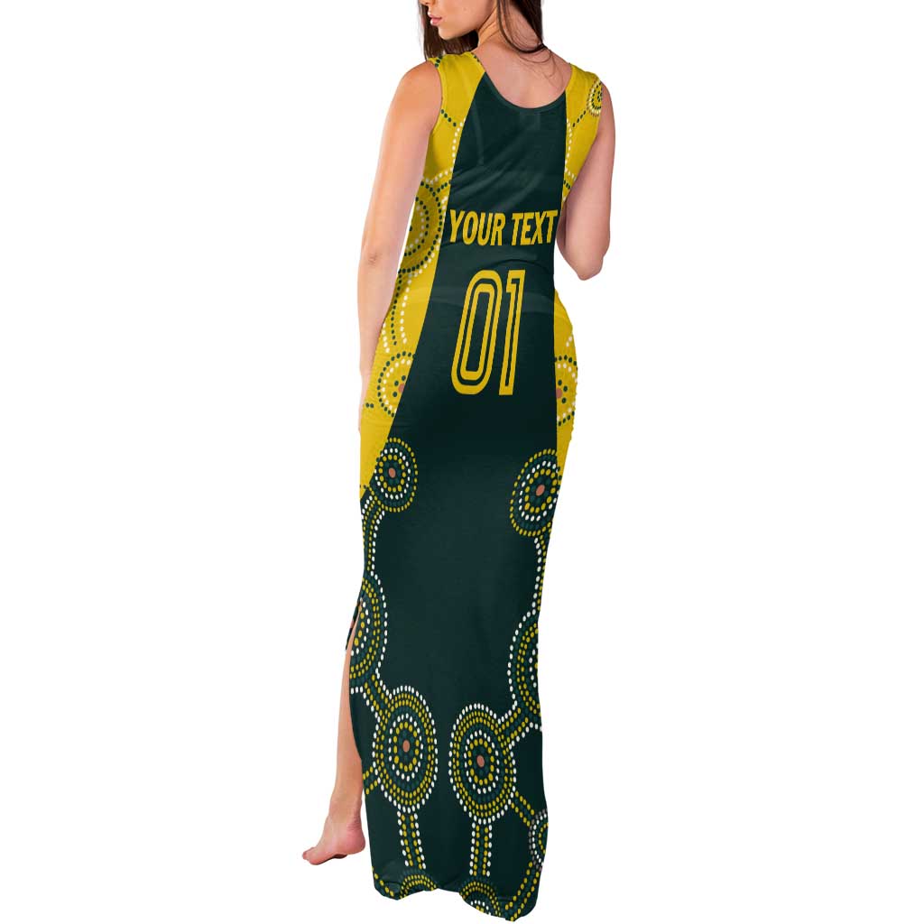 Custom Australia Cricket Tank Maxi Dress Aussies Champions - Wonder Print Shop