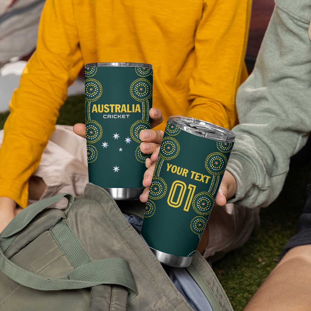 Custom Australia Cricket Tumbler Cup Aussies Champions - Wonder Print Shop