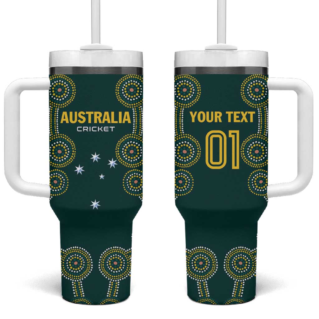 Custom Australia Cricket Tumbler With Handle Aussies Champions - Wonder Print Shop