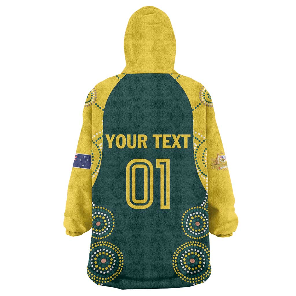Custom Australia Cricket Wearable Blanket Hoodie Aussies Champions - Wonder Print Shop