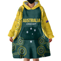 Custom Australia Cricket Wearable Blanket Hoodie Aussies Champions - Wonder Print Shop