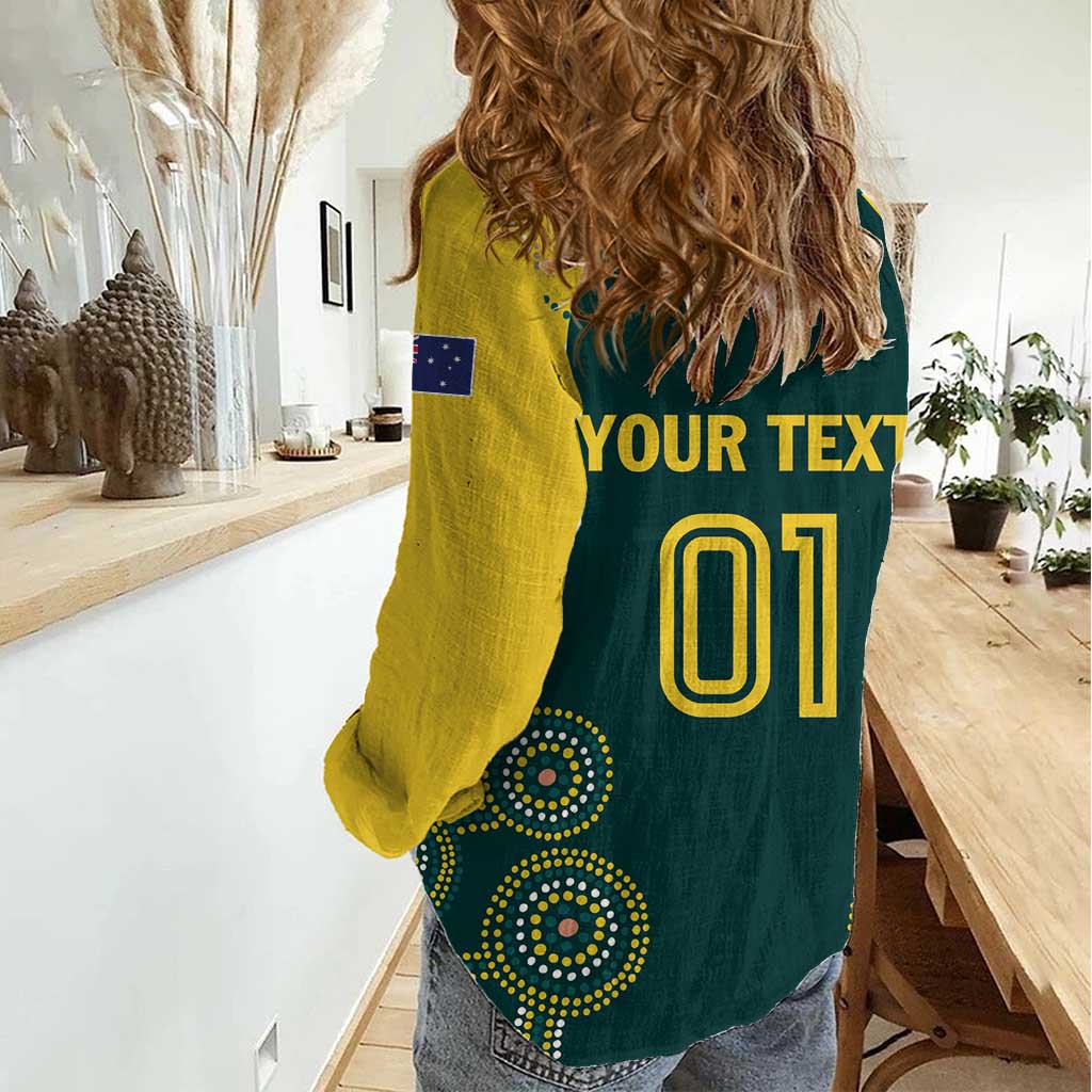 Custom Australia Cricket Women Casual Shirt Aussies Champions - Wonder Print Shop