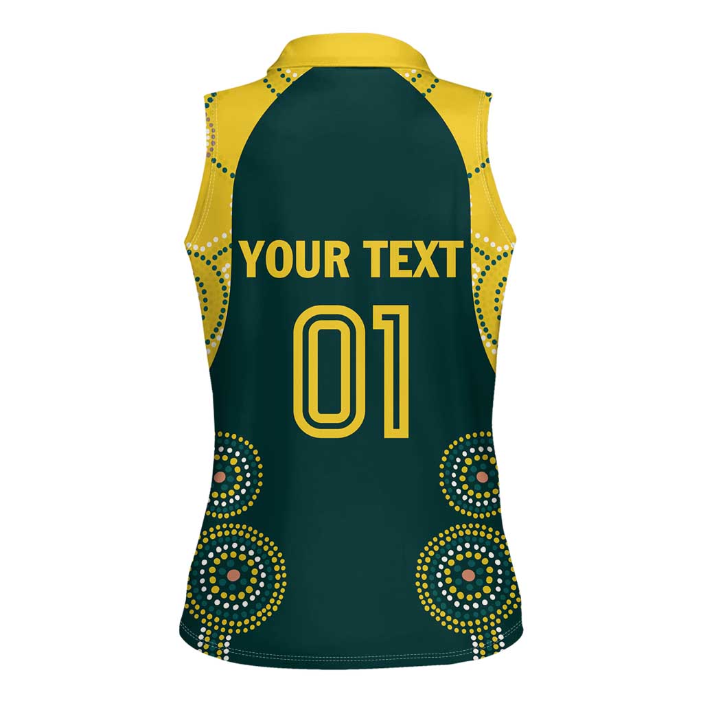 Custom Australia Cricket Women Sleeveless Polo Shirt Aussies Champions - Wonder Print Shop