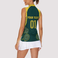 Custom Australia Cricket Women Sleeveless Polo Shirt Aussies Champions - Wonder Print Shop