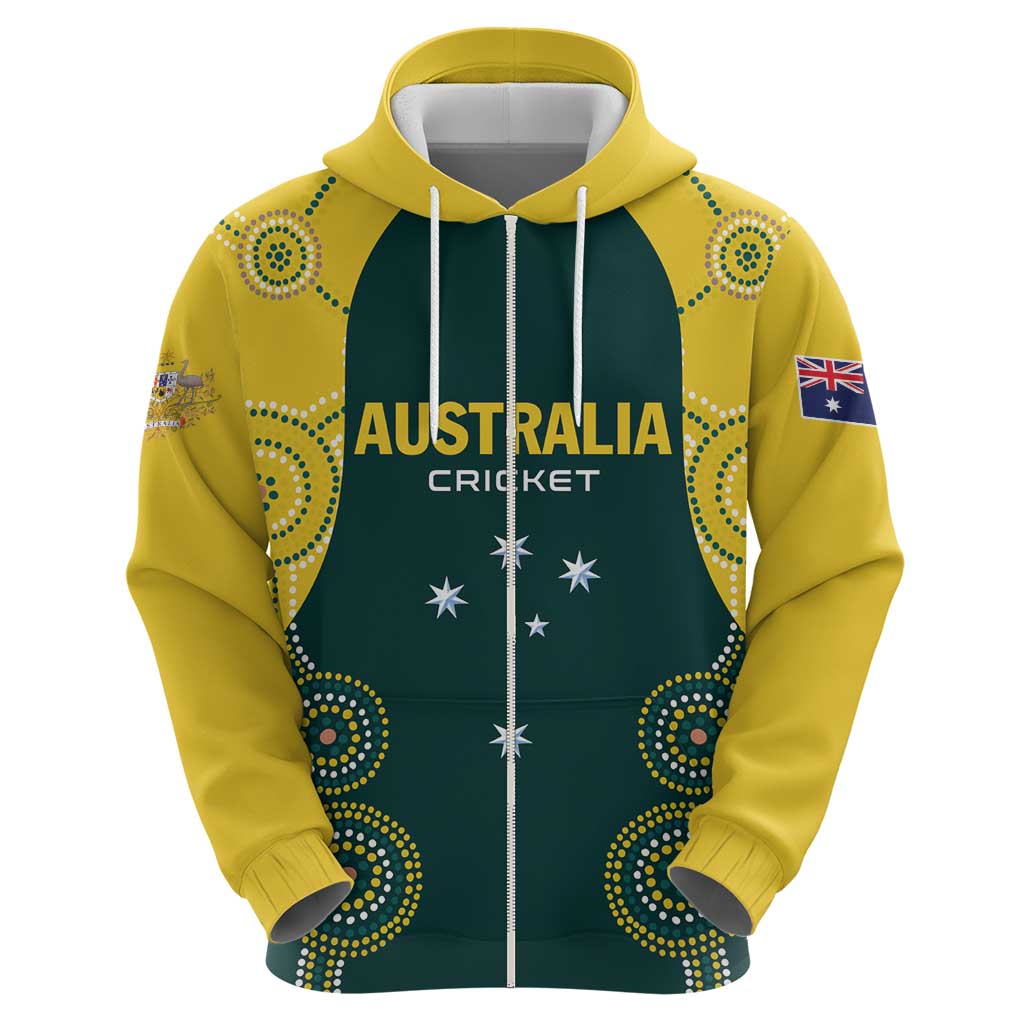 Custom Australia Cricket Zip Hoodie Aussies Champions - Wonder Print Shop