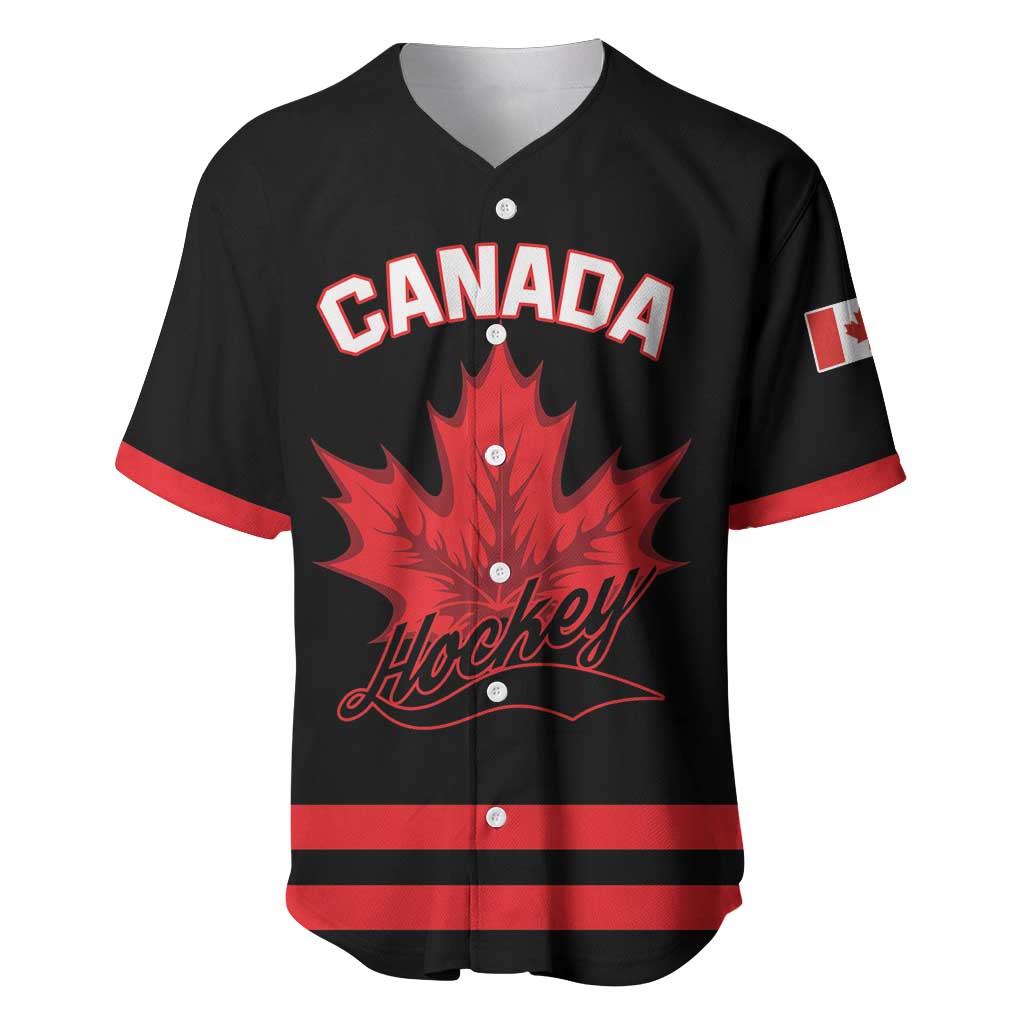 Custom Canada 2026 Hockey Baseball Jersey Team Maple Leaf Black Version - Wonder Print Shop