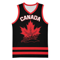 Custom Canada 2026 Hockey Basketball Jersey Team Maple Leaf Black Version - Wonder Print Shop