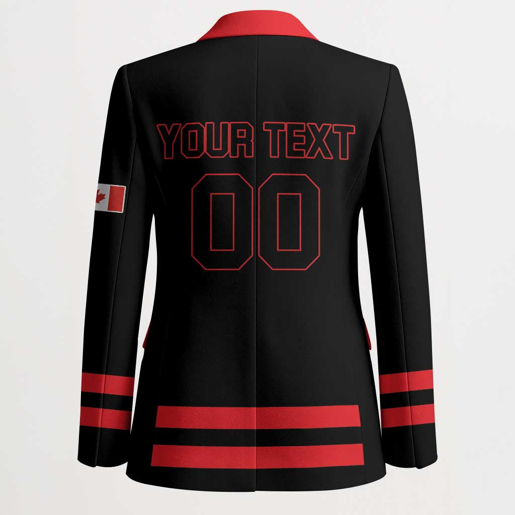 Custom Canada 2026 Hockey Blazer Team Maple Leaf Black Version - Wonder Print Shop