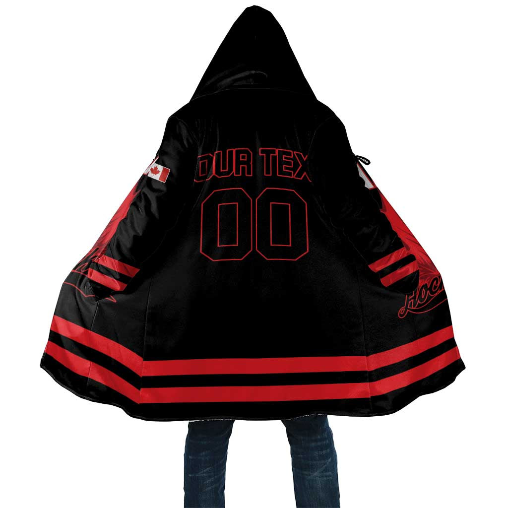 Custom Canada 2026 Hockey Cloak Team Maple Leaf Black Version - Wonder Print Shop