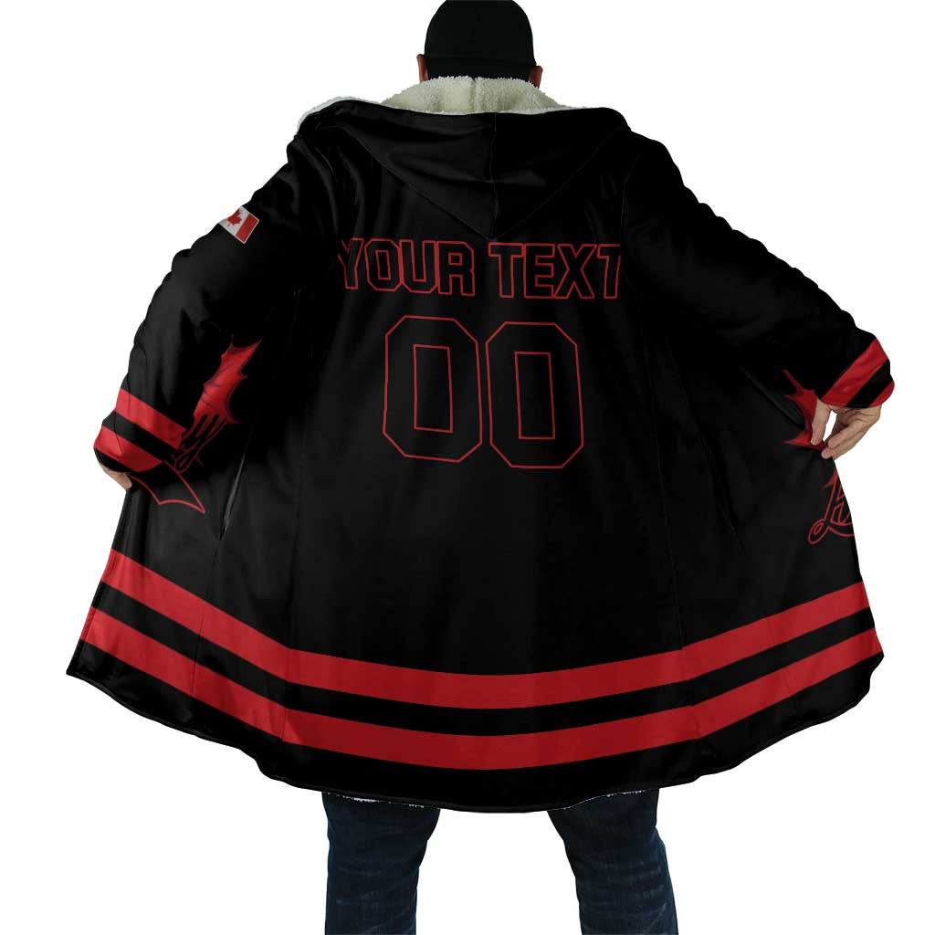 Custom Canada 2026 Hockey Cloak Team Maple Leaf Black Version - Wonder Print Shop