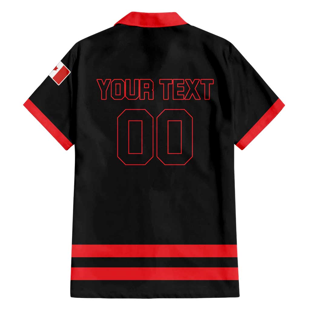 Custom Canada 2026 Hockey Hawaiian Shirt Team Maple Leaf Black Version - Wonder Print Shop
