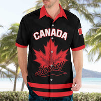 Custom Canada 2026 Hockey Hawaiian Shirt Team Maple Leaf Black Version - Wonder Print Shop