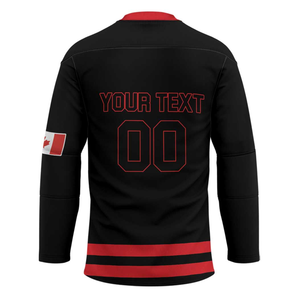 Custom Canada 2026 Hockey Hockey Jersey Team Maple Leaf Black Version - Wonder Print Shop