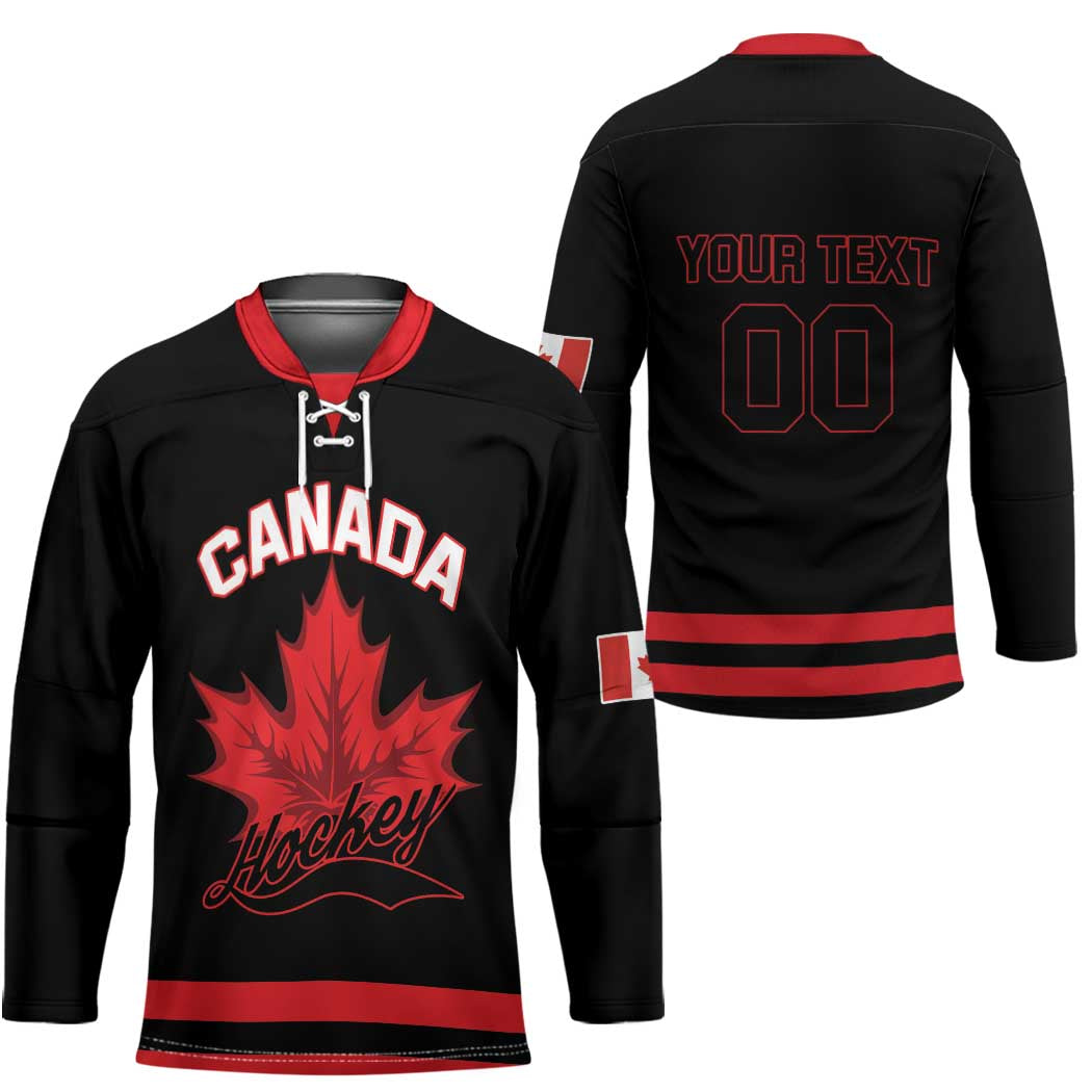 Custom Canada 2026 Hockey Hockey Jersey Team Maple Leaf Black Version - Wonder Print Shop