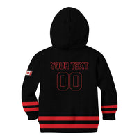 Custom Canada 2026 Hockey Kid Hoodie Team Maple Leaf Black Version - Wonder Print Shop