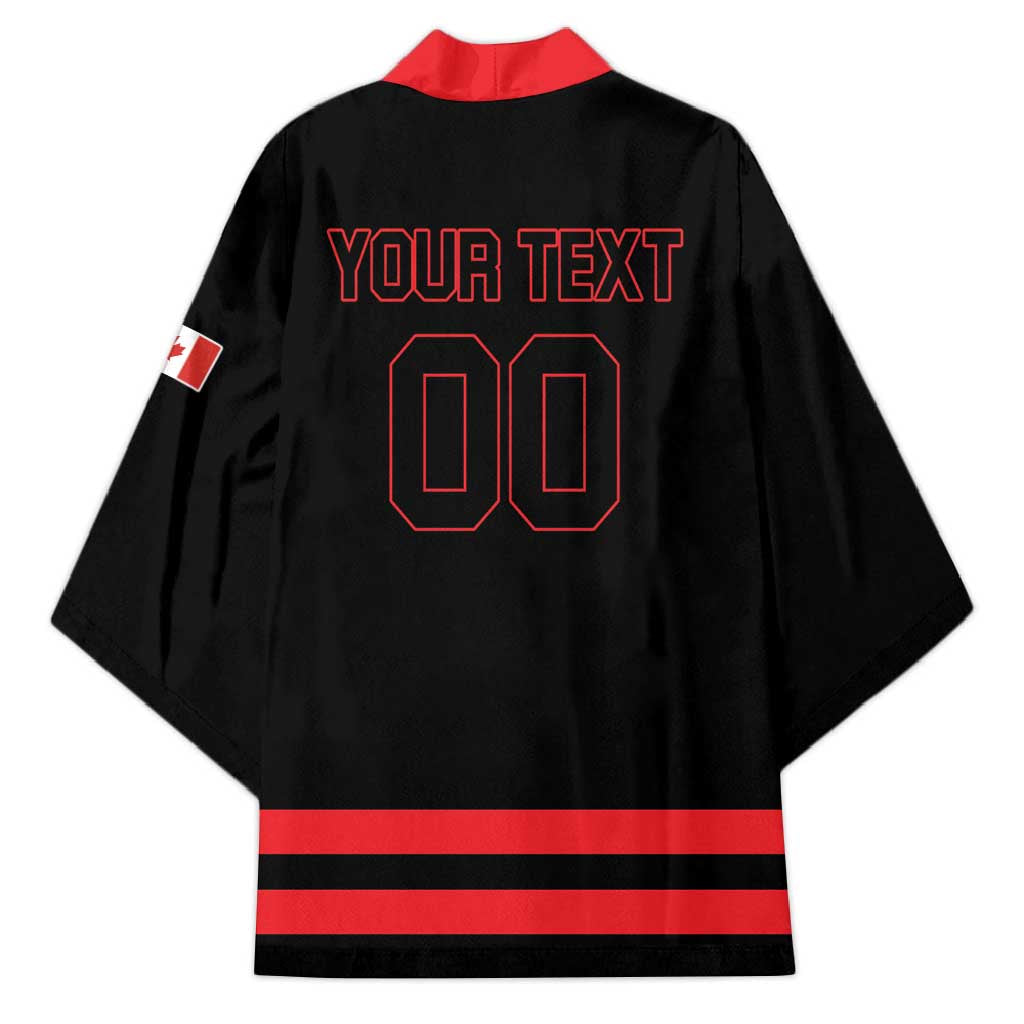 Custom Canada 2026 Hockey Kimono Team Maple Leaf Black Version - Wonder Print Shop