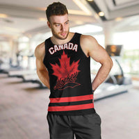Custom Canada 2026 Hockey Men Tank Top Team Maple Leaf Black Version - Wonder Print Shop