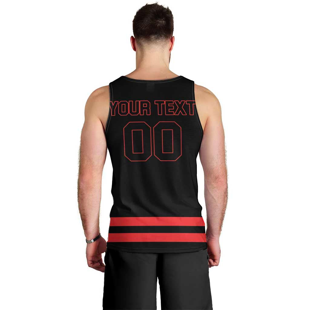 Custom Canada 2026 Hockey Men Tank Top Team Maple Leaf Black Version - Wonder Print Shop
