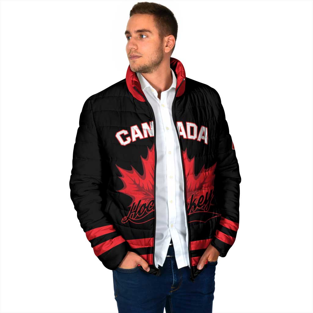 Custom Canada 2026 Hockey Padded Jacket Team Maple Leaf Black Version - Wonder Print Shop