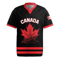 Custom Canada 2026 Hockey Rugby Jersey Team Maple Leaf Black Version - Wonder Print Shop