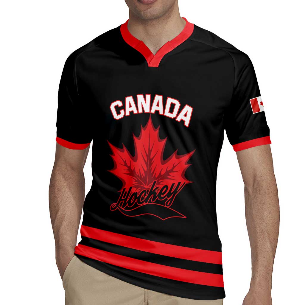 Custom Canada 2026 Hockey Rugby Jersey Team Maple Leaf Black Version - Wonder Print Shop