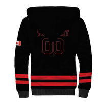 Custom Canada 2026 Hockey Sherpa Hoodie Team Maple Leaf Black Version - Wonder Print Shop