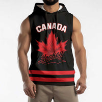 Custom Canada 2026 Hockey Sleeveless Hoodie Team Maple Leaf Black Version - Wonder Print Shop