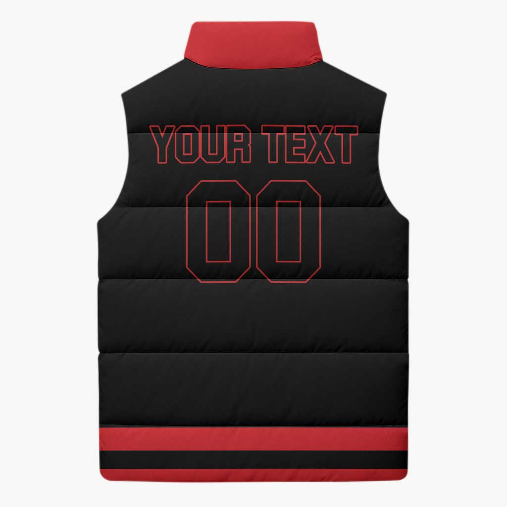 Custom Canada 2026 Hockey Sleeveless Puffer Jacket Team Maple Leaf Black Version - Wonder Print Shop