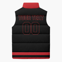Custom Canada 2026 Hockey Sleeveless Puffer Jacket Team Maple Leaf Black Version - Wonder Print Shop