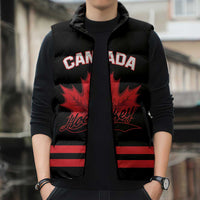 Custom Canada 2026 Hockey Sleeveless Puffer Jacket Team Maple Leaf Black Version - Wonder Print Shop