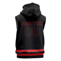 Custom Canada 2026 Hockey Sleeveless Zip Hoodie Team Maple Leaf Black Version - Wonder Print Shop