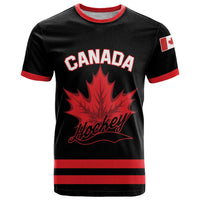 Custom Canada 2026 Hockey T Shirt Team Maple Leaf Black Version - Wonder Print Shop