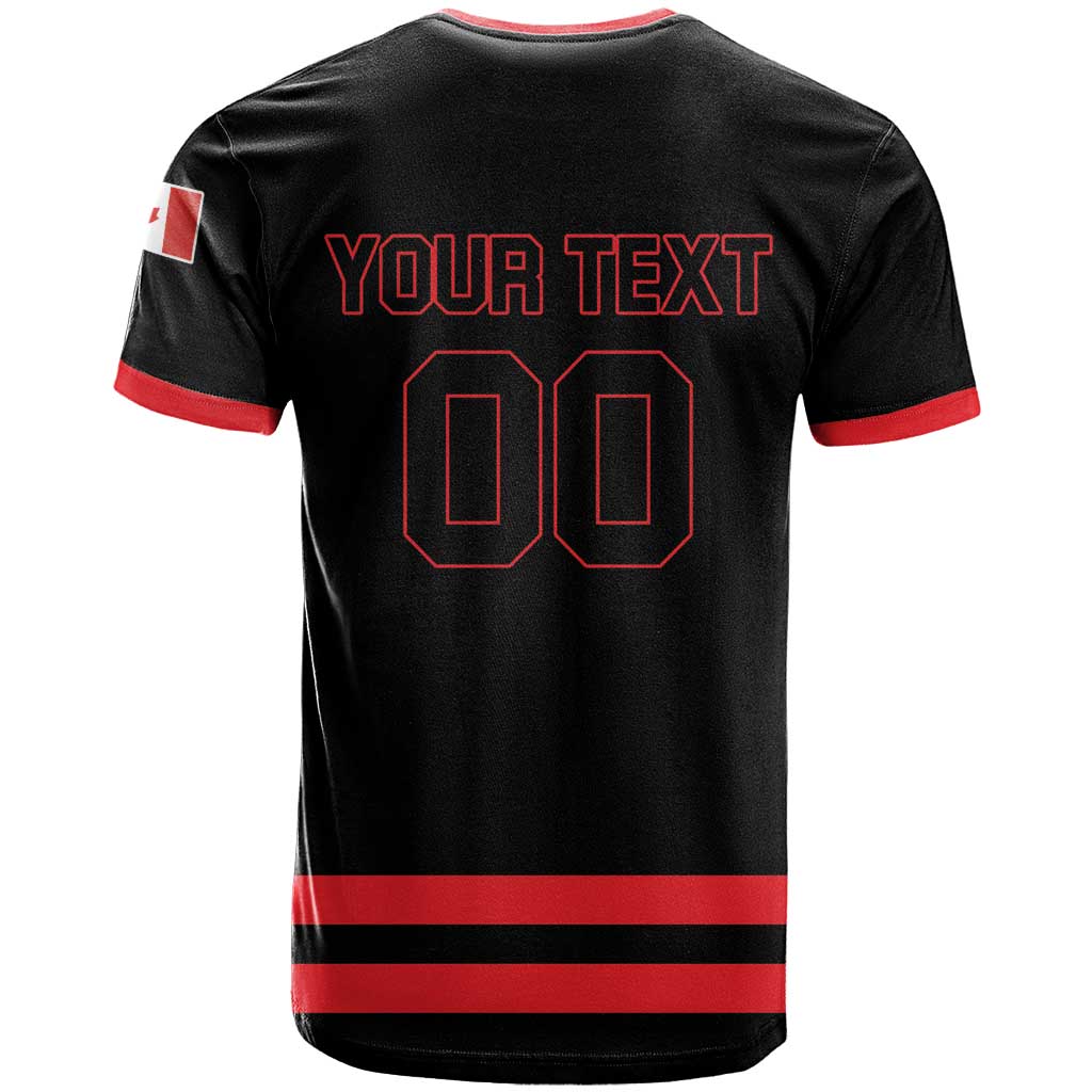 Custom Canada 2026 Hockey T Shirt Team Maple Leaf Black Version - Wonder Print Shop