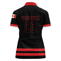 Custom Canada 2026 Hockey Women Polo Shirt Team Maple Leaf Black Version - Wonder Print Shop