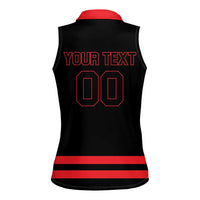 Custom Canada 2026 Hockey Women Sleeveless Polo Shirt Team Maple Leaf Black Version - Wonder Print Shop