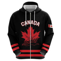 Custom Canada 2026 Hockey Zip Hoodie Team Maple Leaf Black Version - Wonder Print Shop