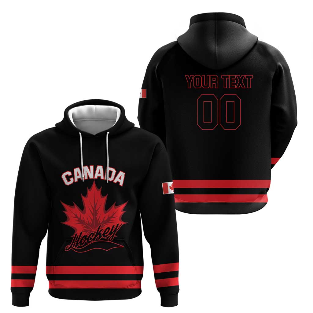 Custom Canada 2026 Hockey Zip Hoodie Team Maple Leaf Black Version - Wonder Print Shop