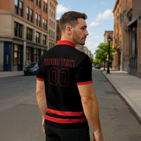 Custom Canada 2026 Hockey Zipper Polo Shirt Team Maple Leaf Black Version - Wonder Print Shop