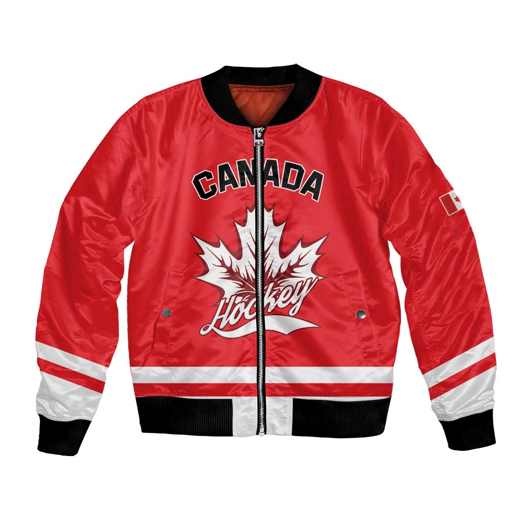 Custom Canada 2026 Hockey Bomber Jacket Team Maple Leaf Red Version - Wonder Print Shop
