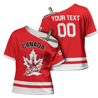 Custom Canada 2026 Hockey Cross Shoulder Shirt Team Maple Leaf Red Version - Wonder Print Shop