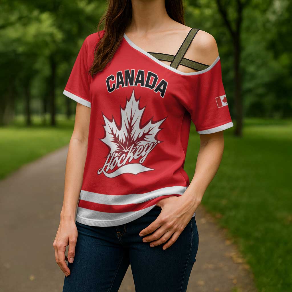 Custom Canada 2026 Hockey Cross Shoulder Shirt Team Maple Leaf Red Version - Wonder Print Shop