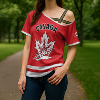 Custom Canada 2026 Hockey Cross Shoulder Shirt Team Maple Leaf Red Version - Wonder Print Shop