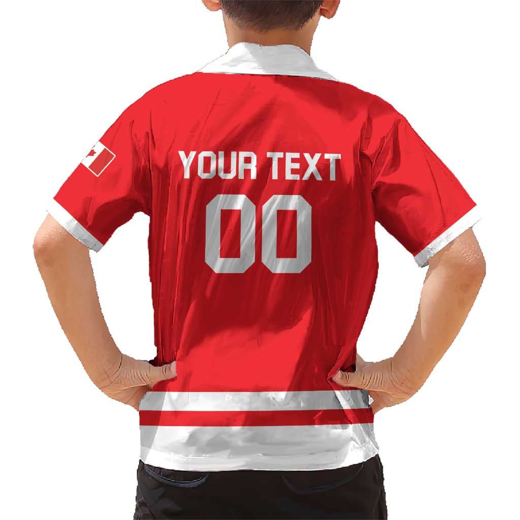 Custom Canada 2026 Hockey Kid Hawaiian Shirt Team Maple Leaf Red Version - Wonder Print Shop
