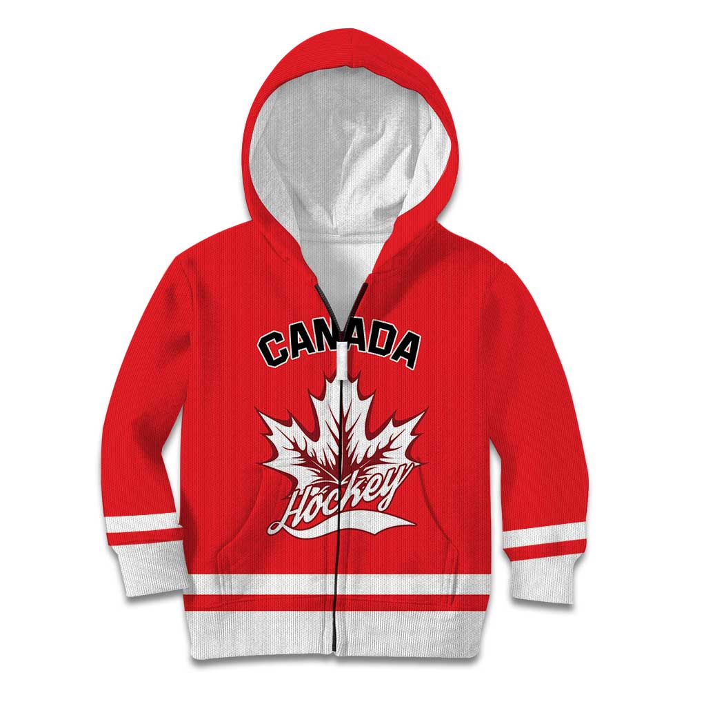 Custom Canada 2026 Hockey Kid Hoodie Team Maple Leaf Red Version - Wonder Print Shop